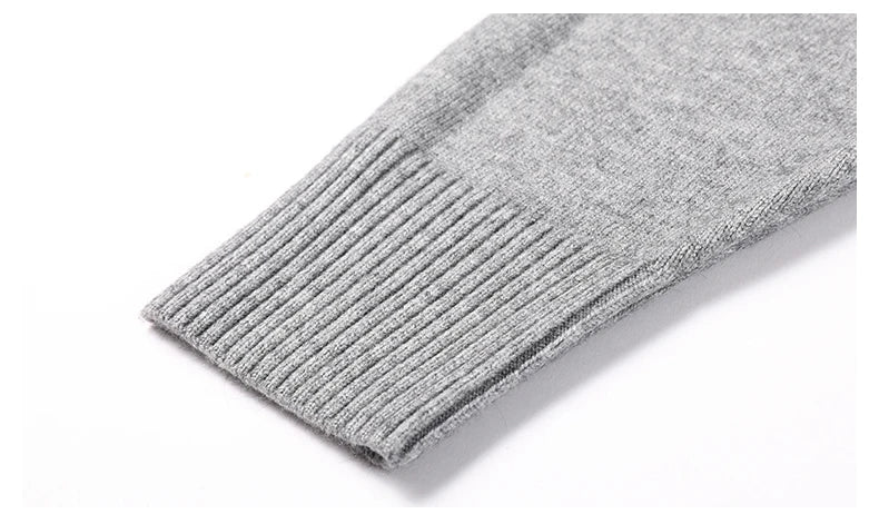 Men's High Quality Fashion Brand, Woollen Knit Pullover V-Neck Sweater, Autumn and Winter Casual Male Jumper