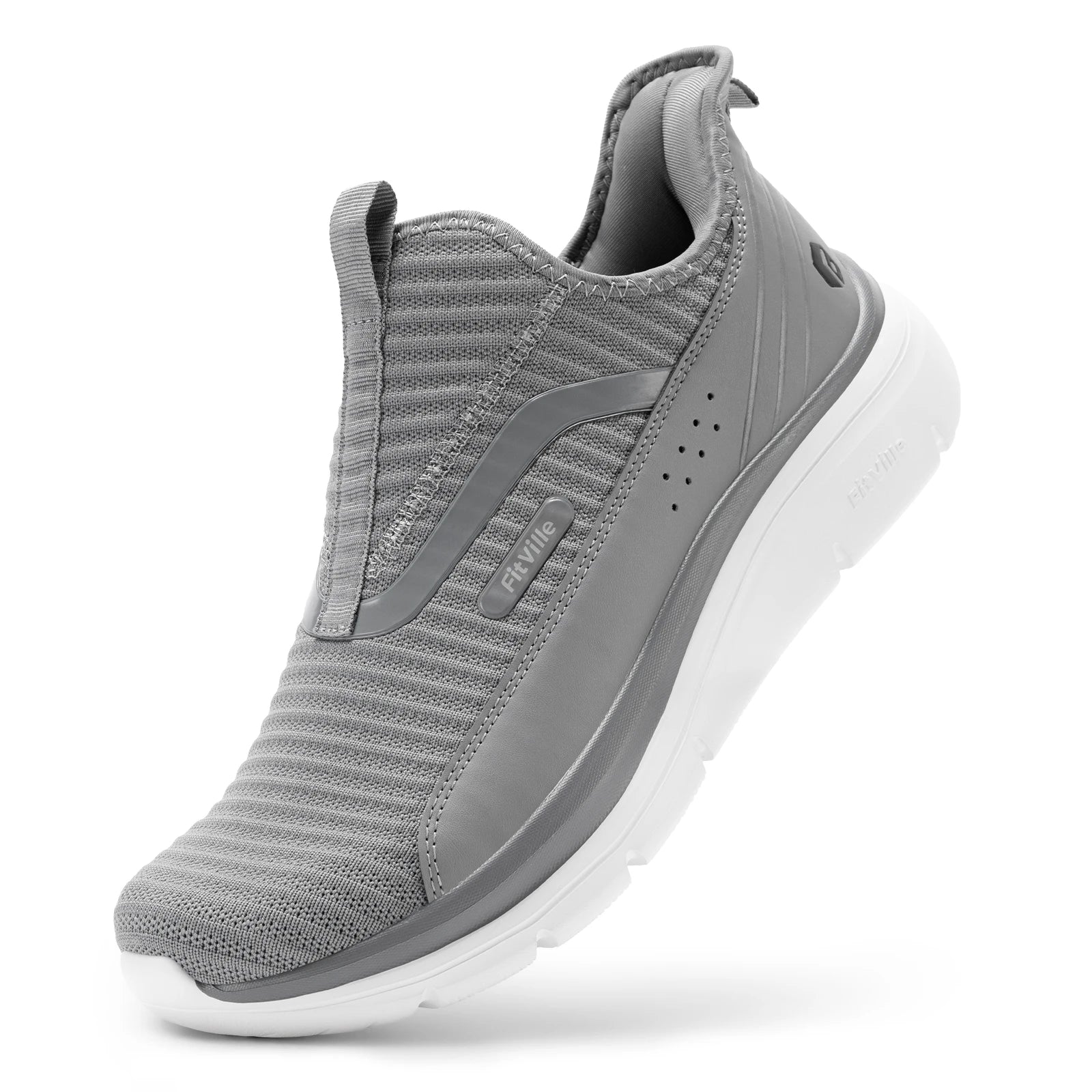 FitVille Men’s Extra Wide Slip-On Walking Shoes – Lightweight High Rebound Comfort Trainers for Everyday Wear
