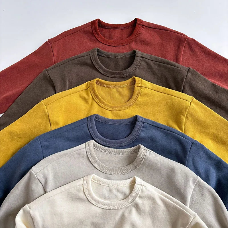 New Spring Kids Thin Style T-shirt Children Cartoon Animal Undershirts Girls Boys Outwear Tops 1-5T Unisex