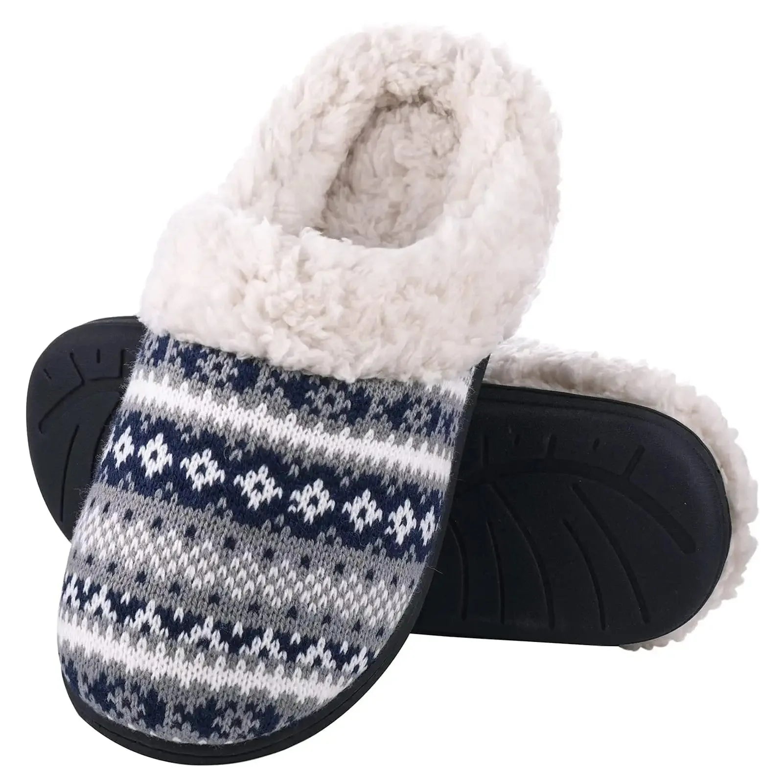 Unisex Winter Fur Slippers Warm Cosy Plush Fluffy Home Cotton Shoes Plush Anti-Skid and Indoor Furry Slippers For Men & Women