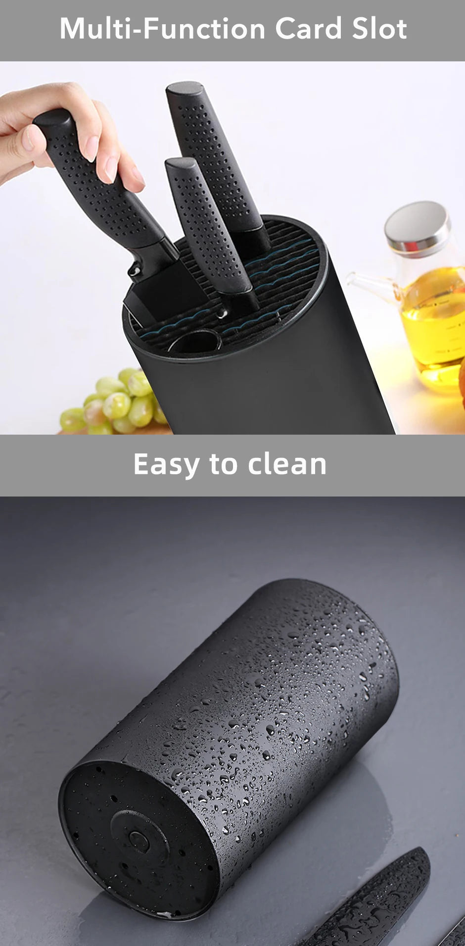 8.8inch Knife Holder Stand for Kitchen Chef Ceramic Knife Inserted Plastic Knives Block Storage Tank Holder Kitchen Accessories