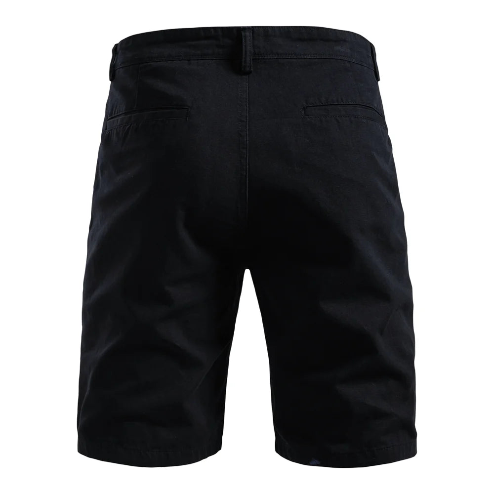 2025 Men's 5-Inch Casual Shorts 100% Cotton Solid Elastic Waist Summer Comfy Beach Business Social Multi Colours