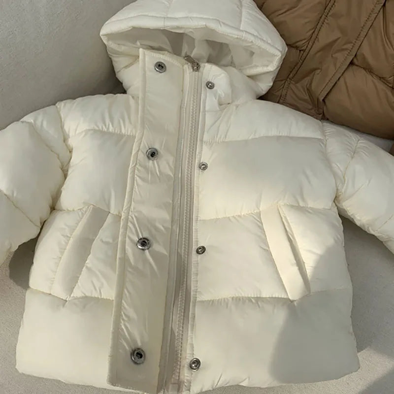 Winter Kids Parkas Korean Style Girls Boys Fur Coat Hoodie Boys Thicken Outerwear 7T Unisex