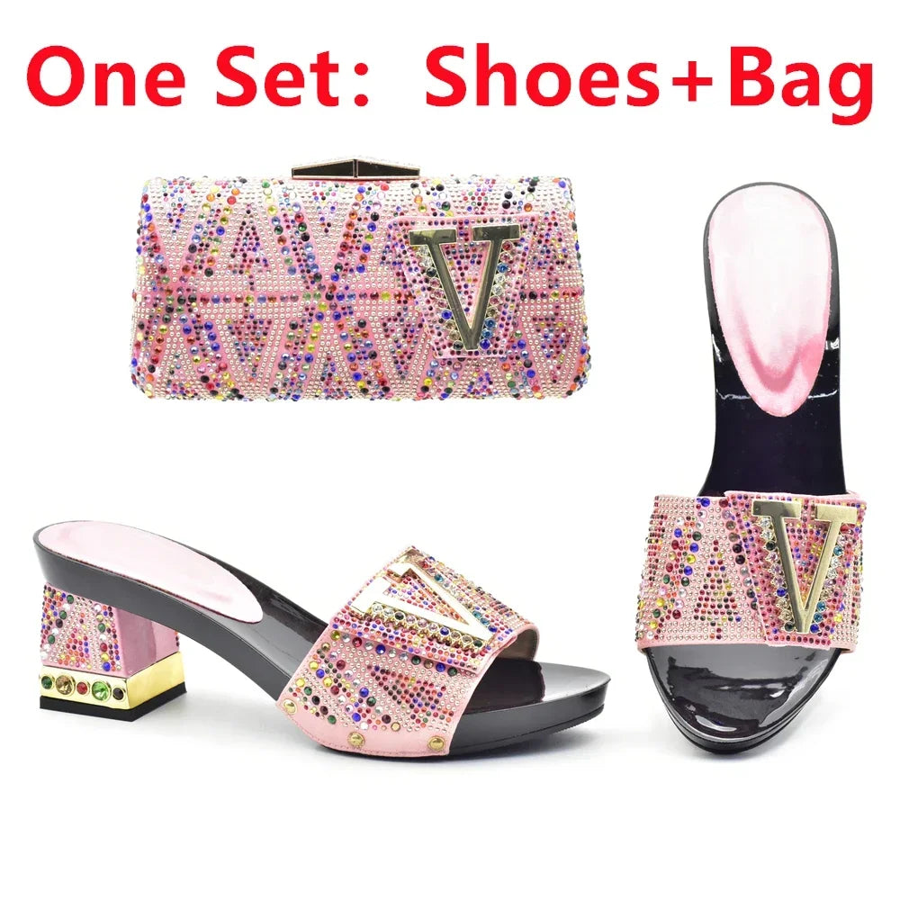 Italian Shoes with Matching Bags for Wedding Italy Shoe and Bag Set In New 2025 Nigerian Shoes and Matching Bags