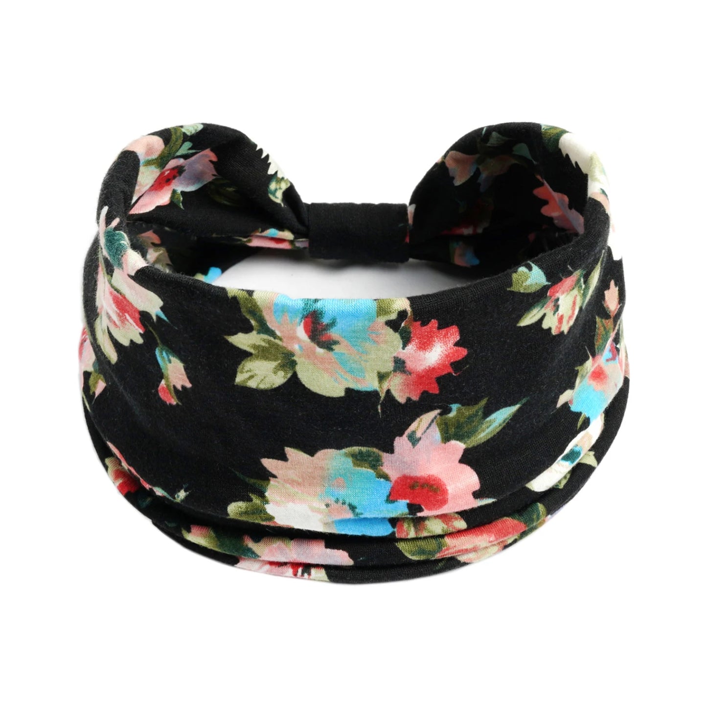 Bohol Headbands Women Wide Knotted Hairbands Elastic Turban Head Bands Non-Slip Floral Yoga Sports Sweatbands Workout Head Wraps