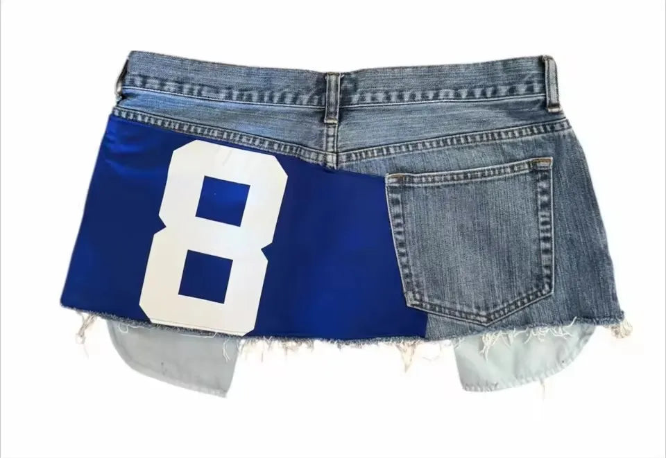 High-Waisted Y2K Mini Skirt for Women Denim Short Skirt with Applique Print Gothic Street Hip-Hop Harajuku Vintage Sexy Loose Casual Skirt