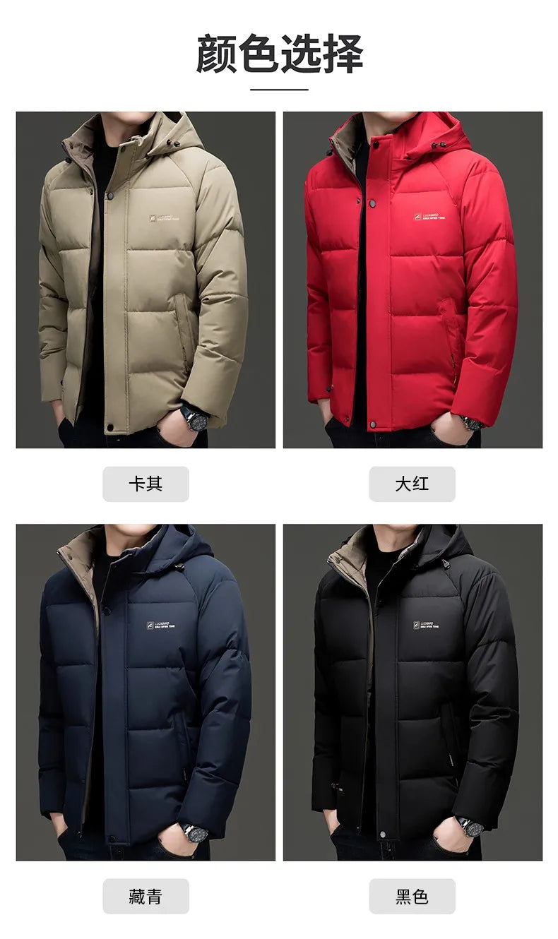 Men's Top Grade Designer Brand, Parka Jacket Cropped Thick Casual Fashion, Hooded Windbreaker, and Quilted Bubble Male Coats