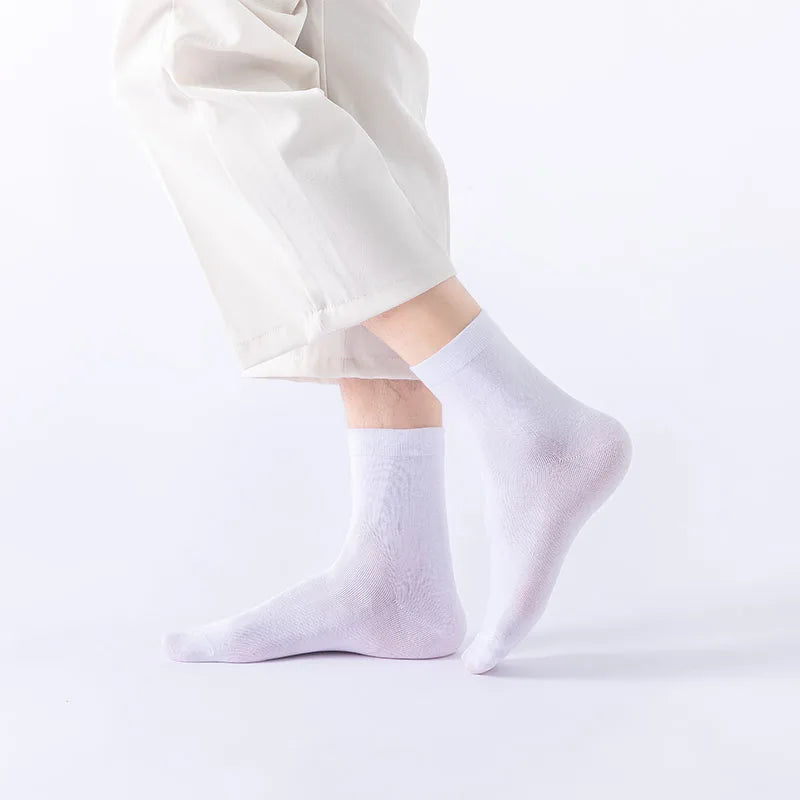 10 Pair Women's Bamboo Fibre Socks Harajuku Retro Solid Colour Casual Ladies Set Korean Style Female Socks