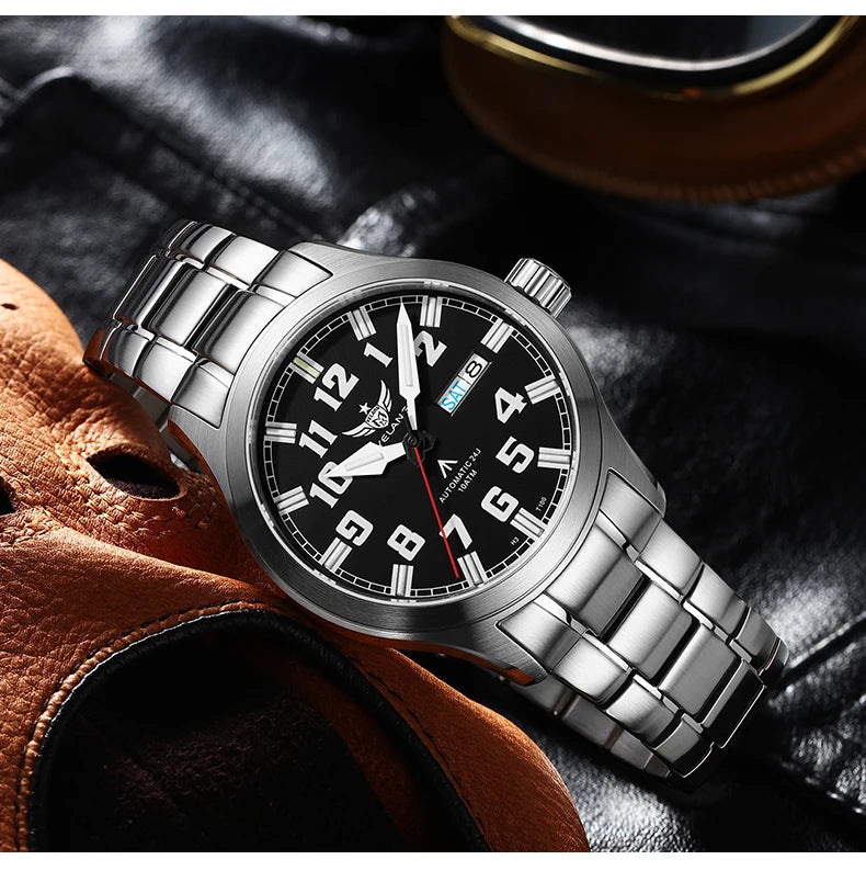 Yelang V1007 42MM Men Watch NH36 Luminous T100 Brand 100M Waterproof Mechanical Automatic Watch Sapphire Lens Reloj Business