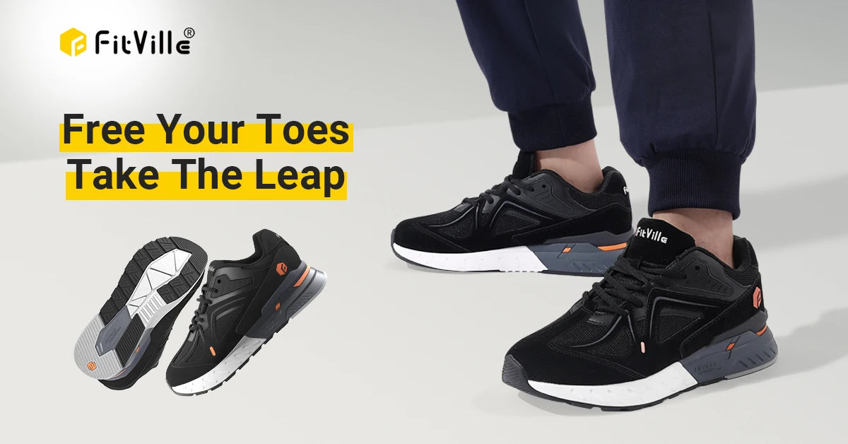 Men's Extra Wide, Lightweight & Non-Slip Running / Walking Shoes - Sneakers For Flat Feet, Arch Fit & Heel Pain Relieve