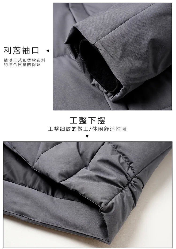 Men's High-Quality Hooded Thickened Warm Cotton Coat, Suitable for Daily Commuting, Elegant Business and Casual Wear Size L-5XL