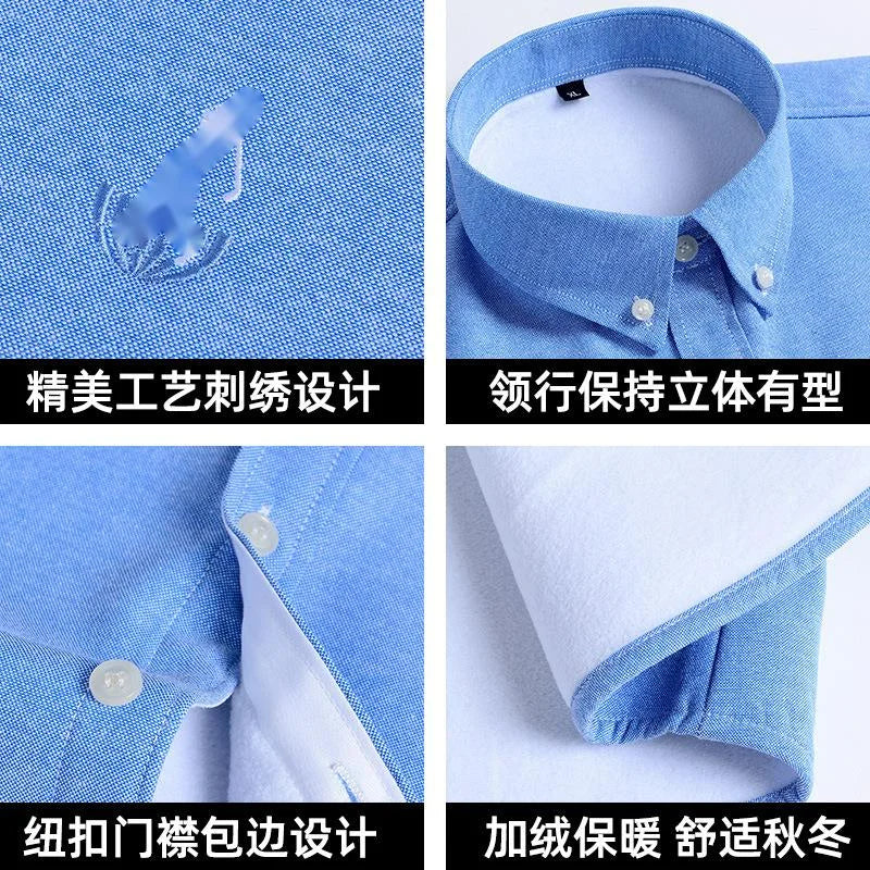 Reversknopf Allgleiches Stickerei Warme Hemden Herrenbekleidung Herbst Neue Übergroße Casual Tops Lose Koreanische Hemd