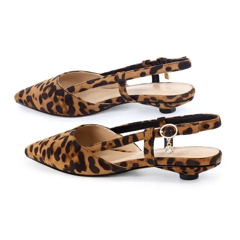 Women Pointed Toe Black Matte  Round Heel Slingback Flats Strap Retro Elegant Plus Size Daily Shoes
