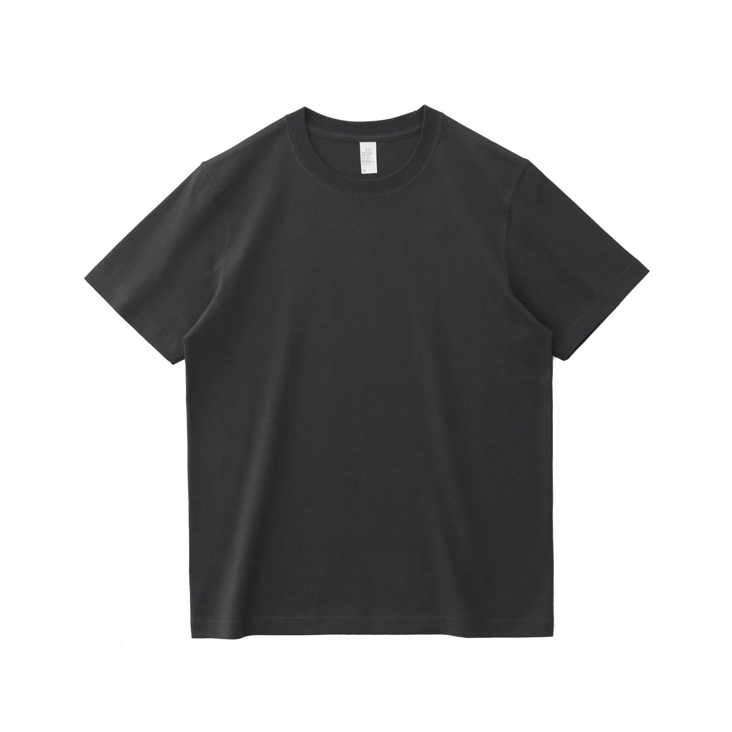 2025 Zomer Nieuwe Amerikaanse Retro 245G Korte Mouw O-hals Effen Kleur T-shirt Herenmode Eenvoudige 100% Katoen Gewassen Casual Tops