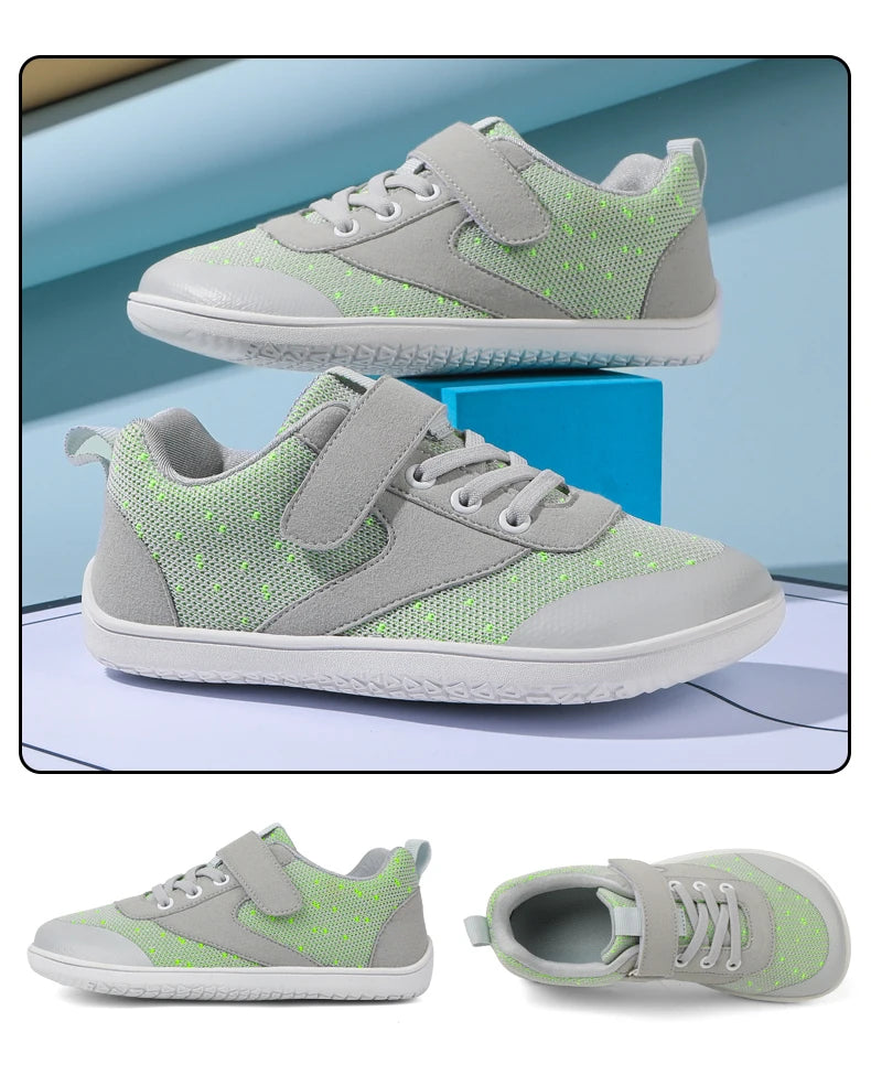 Boys Girls Wide Toe Barefoot Sneakers Minimalist Lightweight Non Slip Kids Walking Skate Shoes Comfortable Breathable Soft