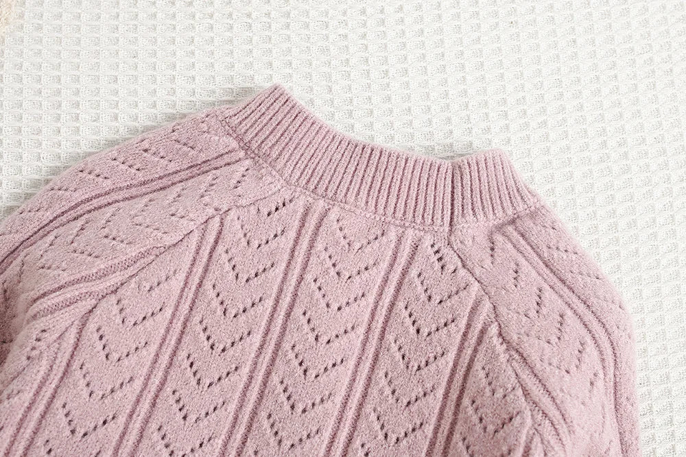 Autumn Children Sweater Set Hollow Knitting Girls Knitwear + Skirt Korean Version Loose Kids Outfit 2PCS 9M-5T Girls