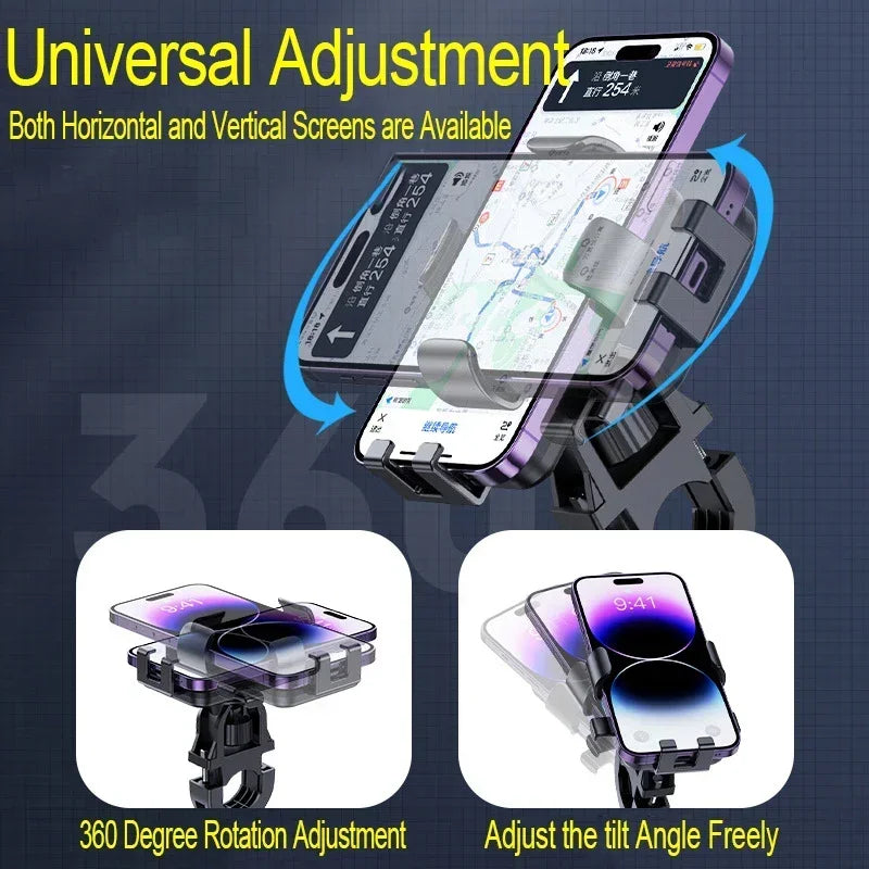 VIKEFON Motorcycle Bicycle Mobile Phone Holder for Electric Vehicle Scooter Cycling Mountain Phone Stand Handlebar Mount