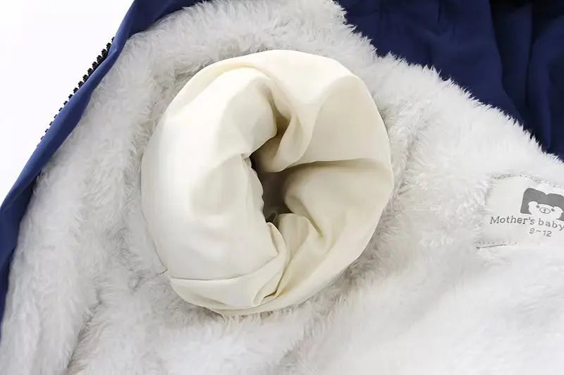 Winter Baby Rompers  Fur Lining Boys Jumpsuits Warm Fleece Padded Toddler Snowsuit Infant Outfit
