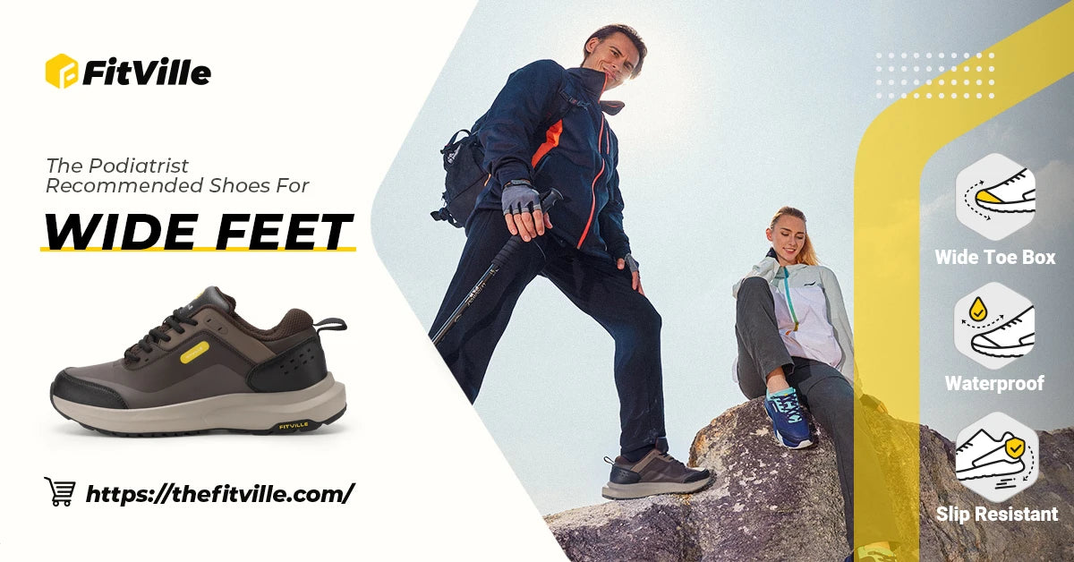 Men's Shoes Wide Width Outdoor Hiking Shoes Lightweight Breathable for Swollen Feet Correction Toes Relieve Pain