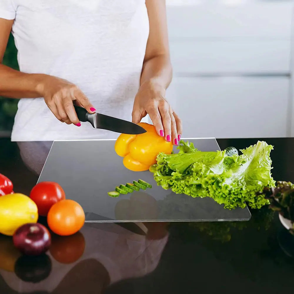 Acrylic Cutting Board With Counter Lip Clear Chopping Block For Kitchen Counter Non Slip Countertop Protector Home Essentials