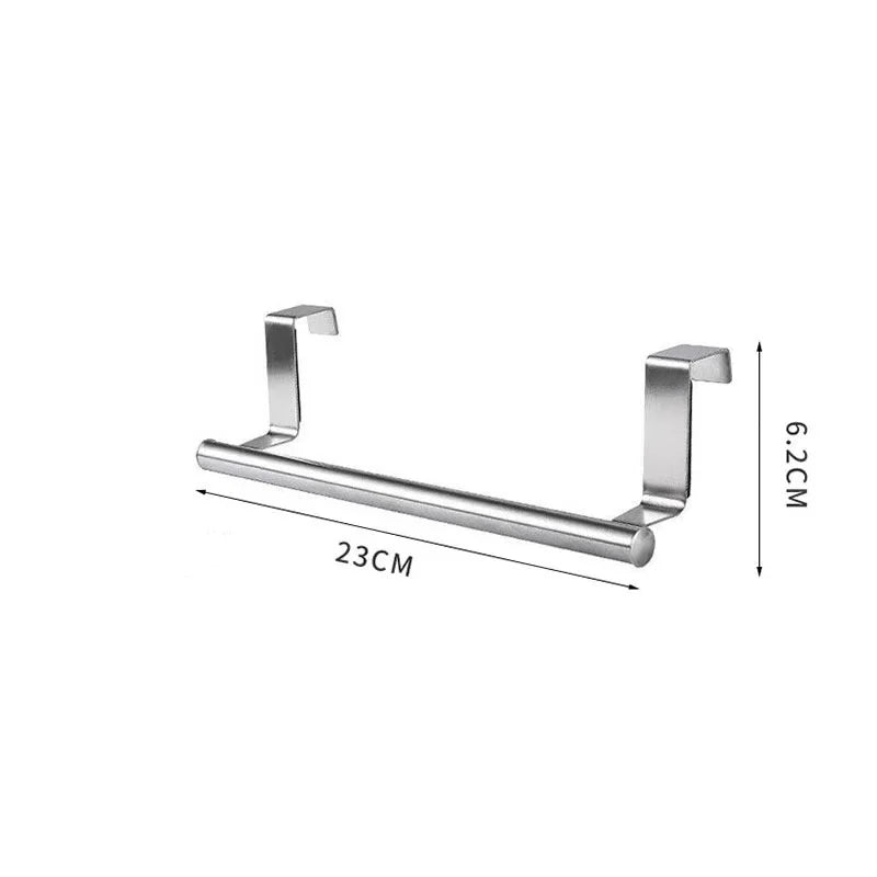 Stainless Steel Towel Rack Kitchen Cabinet Door Hanger Rag Holder Bathroom Bath Towel Storage Shelf Home Organizer
