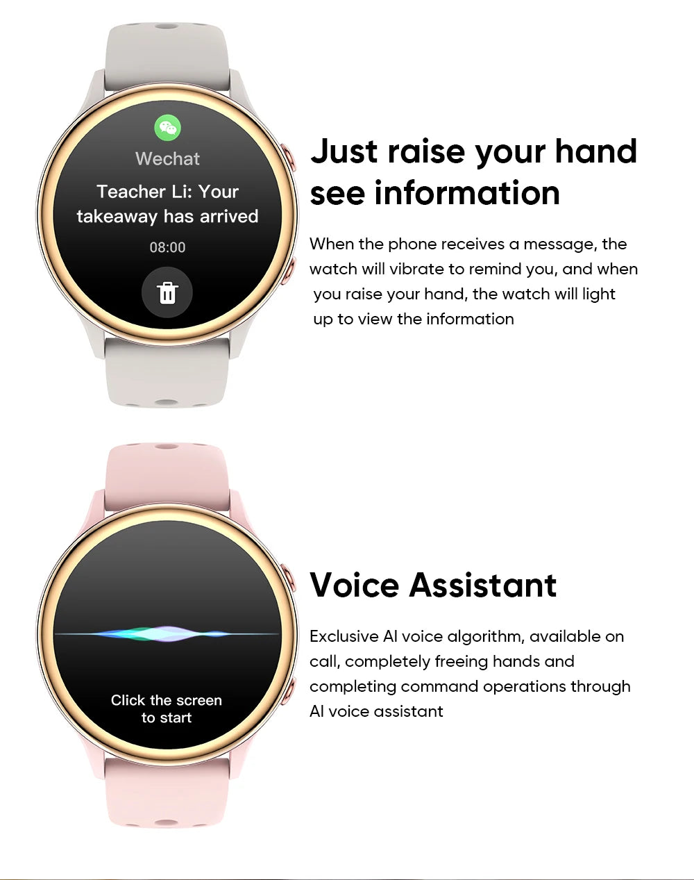 2025 Mini Smart Watch Dames 1,27-inch 360*360 AMOLED HD-scherm IP68 Waterdicht Hartslag Bloedzuurstof Smartwatch - Compatibel met HUAWEI IOS
