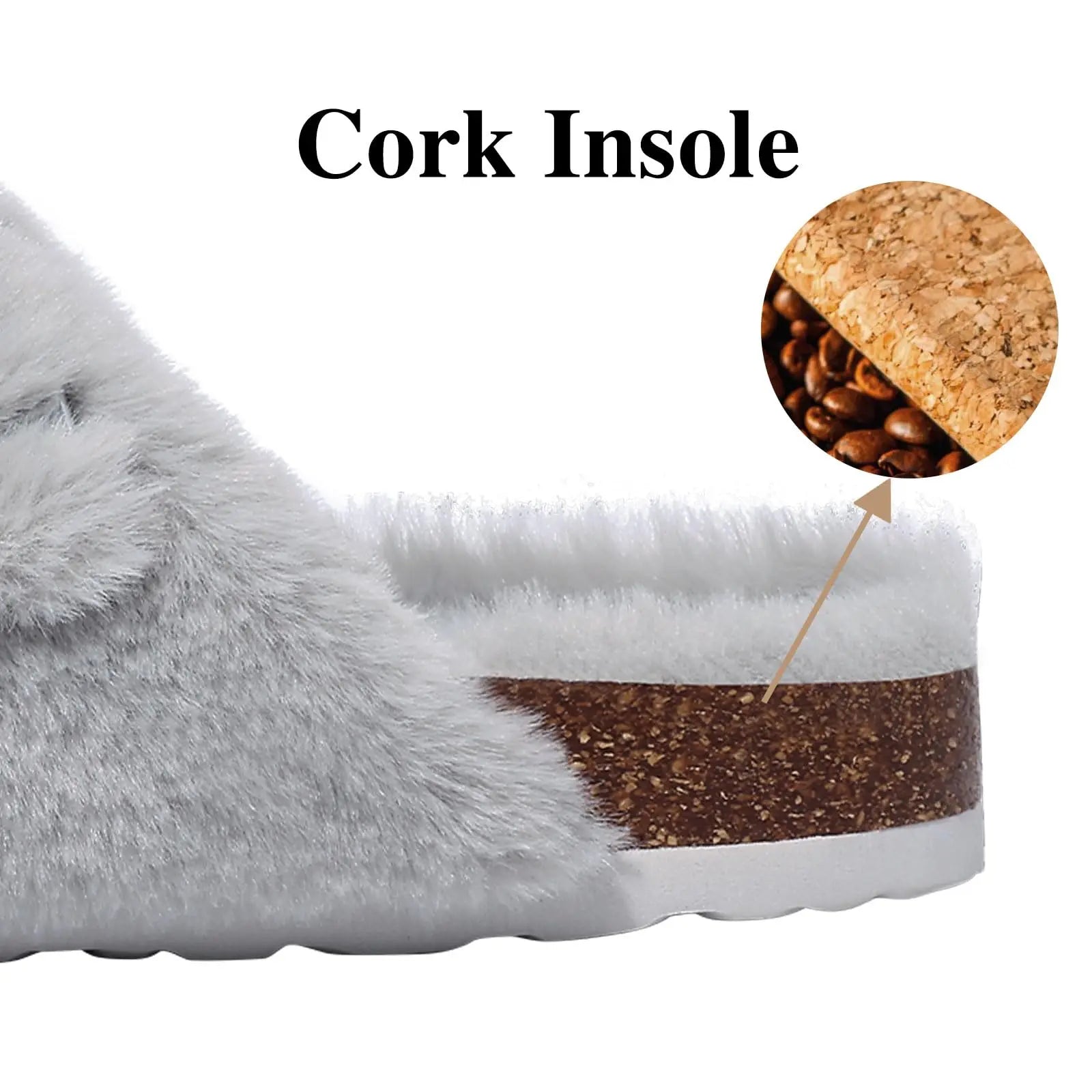 Women's Winter Warm Leisure Slippers Non-Slip Outdoor Slides Cork Insole Cosy Slip-On With Arch Support Suitable As Ladies' Sandals