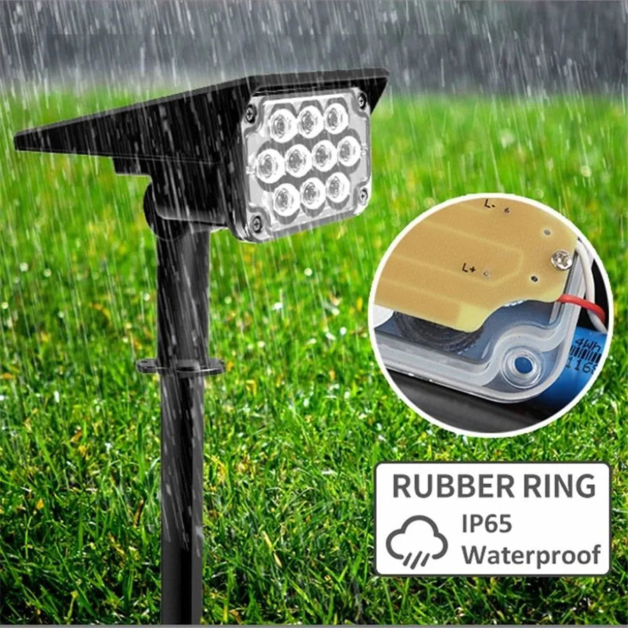 New 2 In 1 Solar Garden Light Adjustable Outdoor Wall Lamps Waterproof Super Bright Spotlights RGB Solar Landscape Lawn Lamps