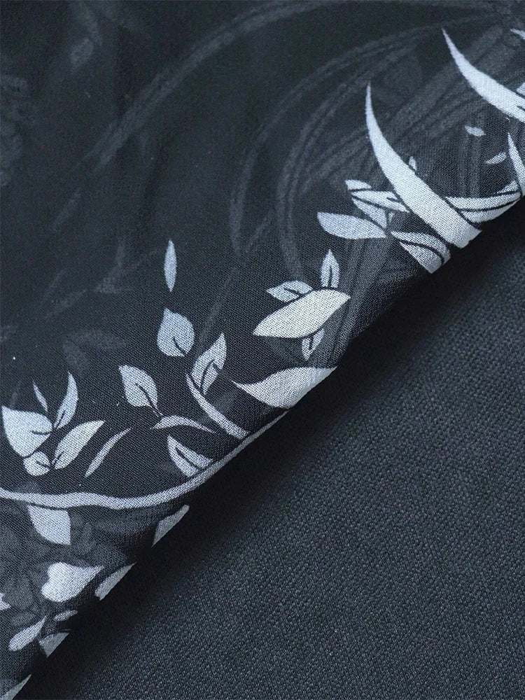 Women's Elegant Random Floral Printed Casual Plus Size Long Dresses With V-Neck Lace Mesh Suitable For Female Party and Evening Dresses