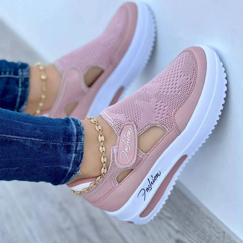 Red Sneakers Women Tennis Shoes Canvas Shoe Female Casual Shoes Ladies Sport Shoes Platform Sneaker Hollow Out Shoes