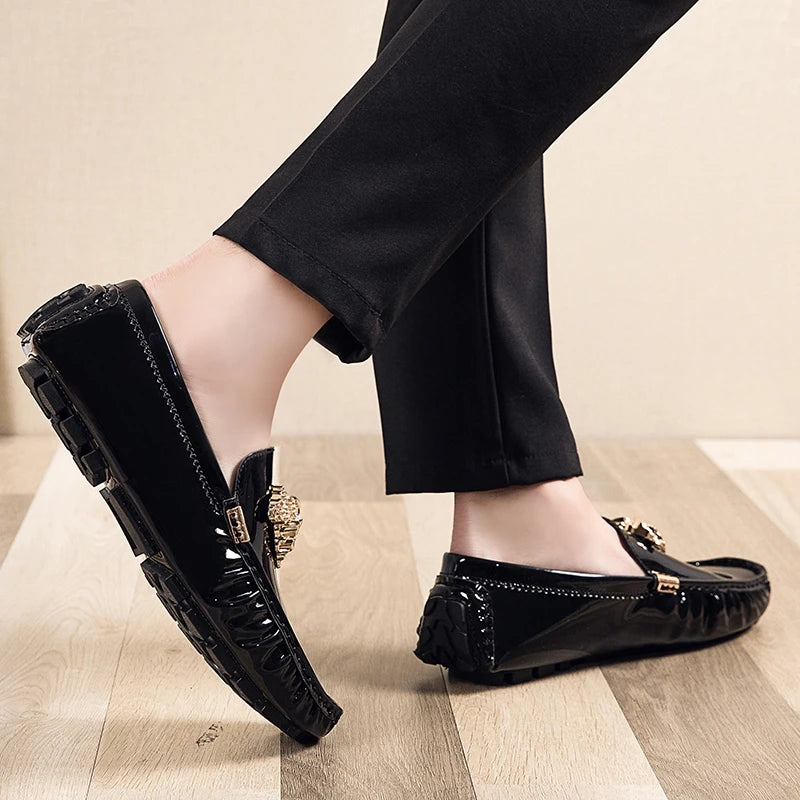 Fashion Black Casual Moccasins Shoes for Men Breathable Male Party Evening Dress Shoes Large Size 46 47 48 Youth Wedding Loafers