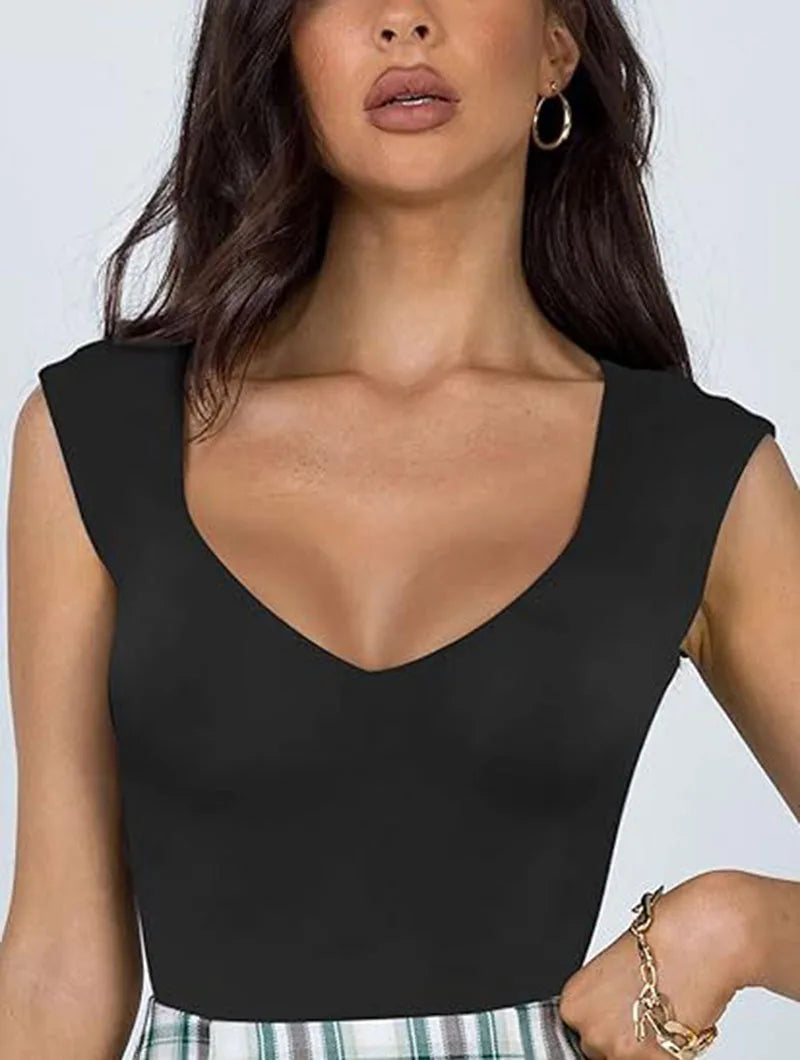 Black White Bodysuit Women Sporty Casual Sleeveless V-Neck Yoga Gym Jumpsuit Female Summer Slimming Shapewear Beach Playsuit