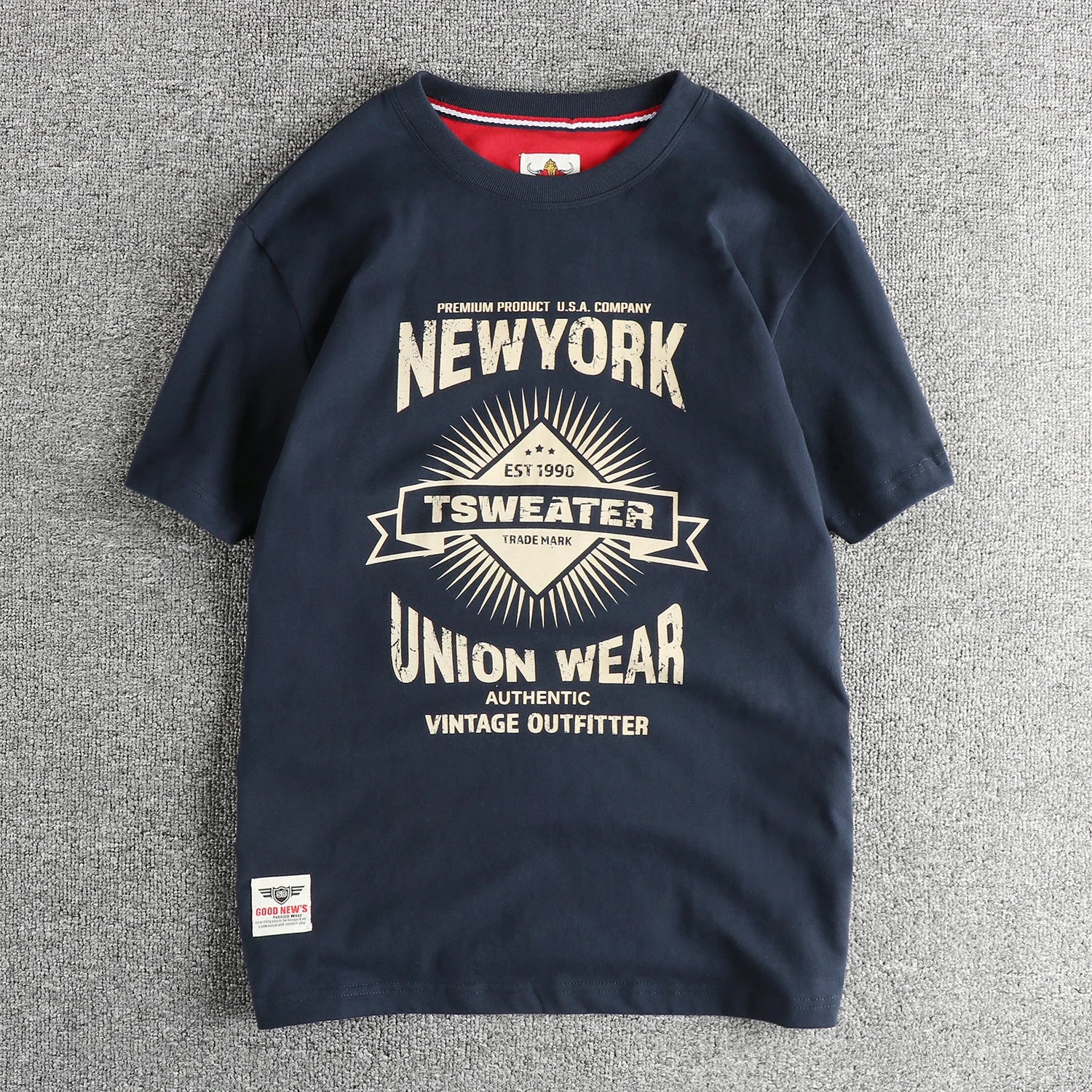 2025 Summer New American Retro Short Sleeve O-neck Letter Printed T-shirt Men's Fashion 100% Cotton Washed Casual Youth Tops