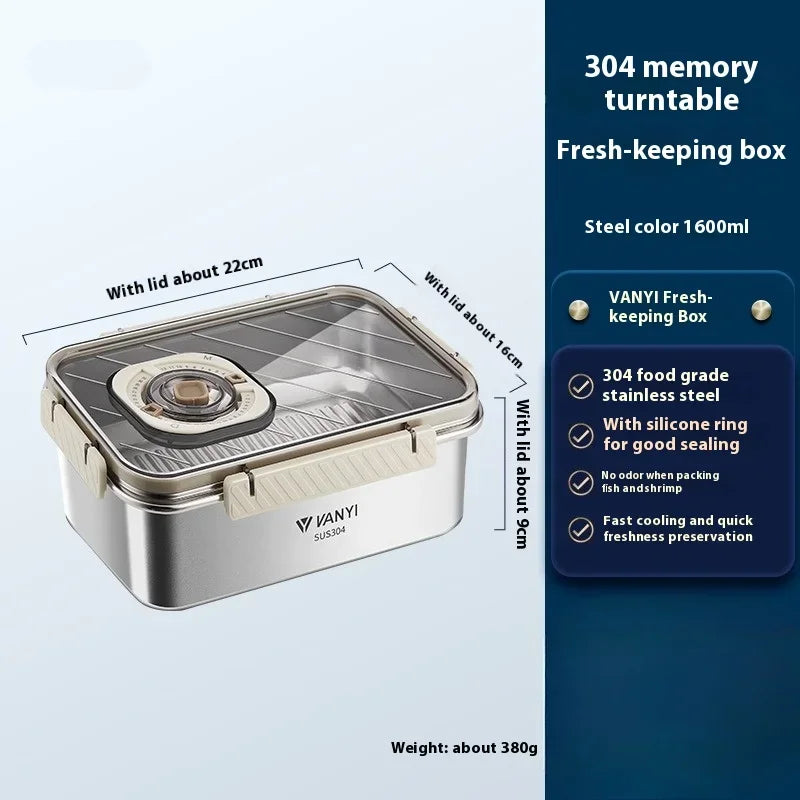 Stainless Steel Airtight Containers w/ Date Indicator & Leakproof Lid - BPA-Free Microwave/Freezer Safe - Home/Kitchen Lunch Box