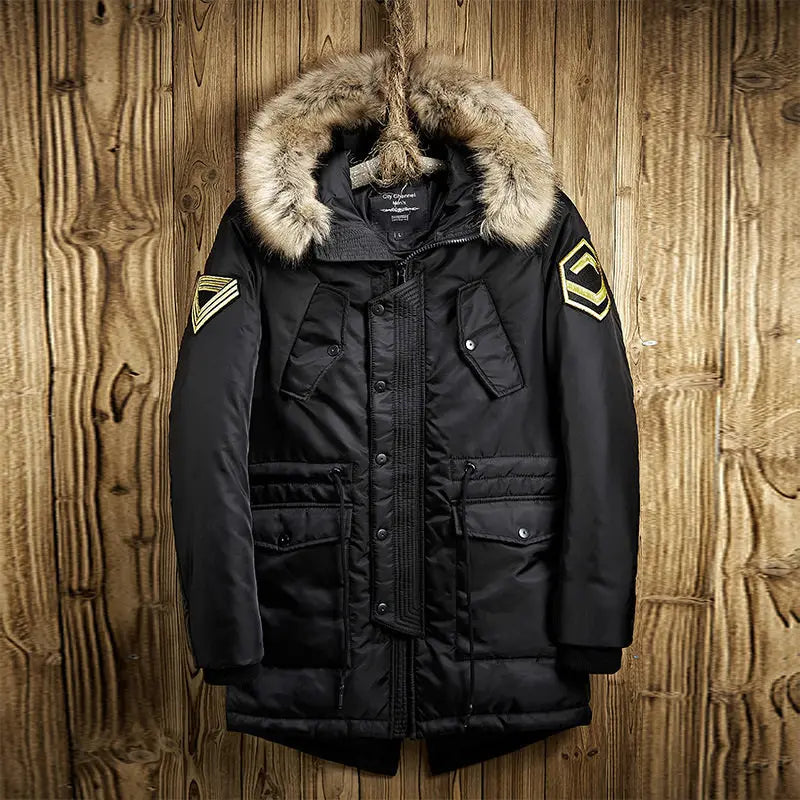 Herenjassen Effen Kleur Afneembare Capuchon Dikke Jassen Parka's Heren Wintermode Rits Jassen voor Heren