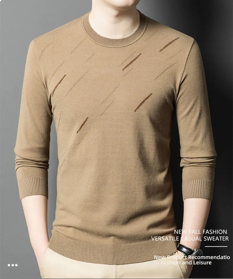 Men's High-End Woollen Designer Knitted Pullover Sweater, Casual Graphic Trendy Korean Brand, and Male Jumpers