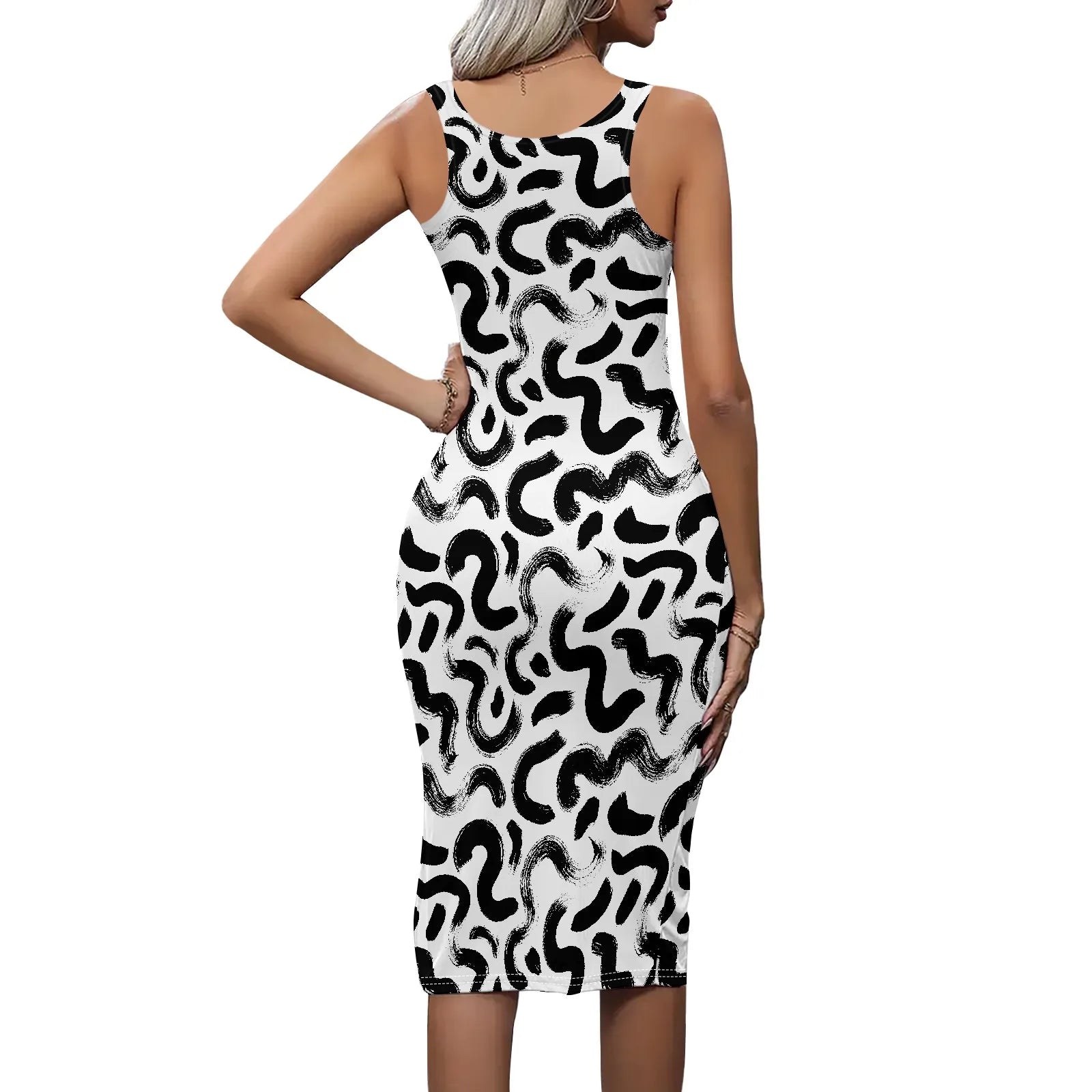 Women's Tank Top Bodycon Dress Sleeveless Pencil Midi Dress Party Club Dresses