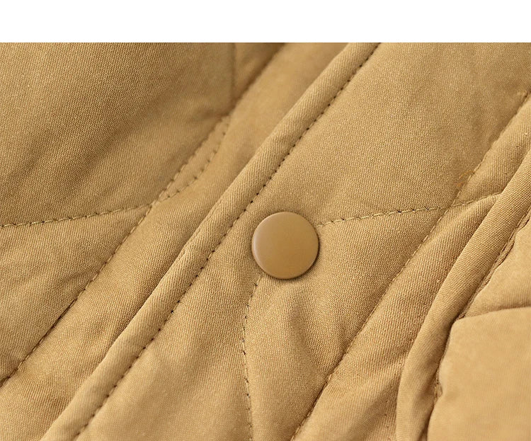 Winter New American Retro Langarm Revers Baumwolle gepolsterte Cargojacke Herren Einfacher dicker Innenliner Lässiger Mantel mit mehreren Taschen