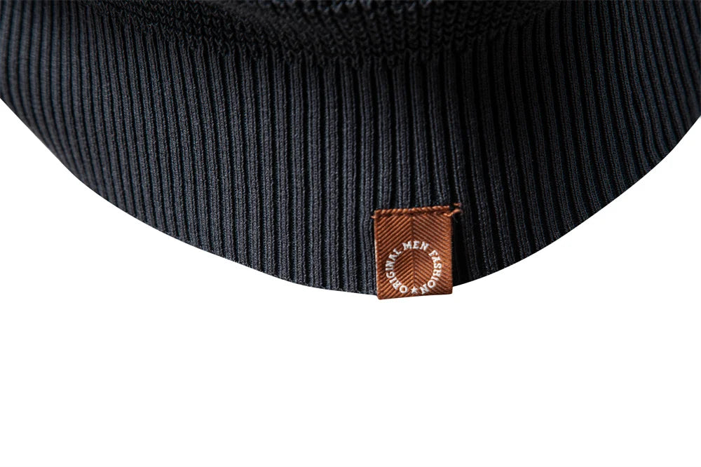 2025 Men's Henley Collar Polo Shirt Solid Colour Long Sleeve Premium Brand Design For Men