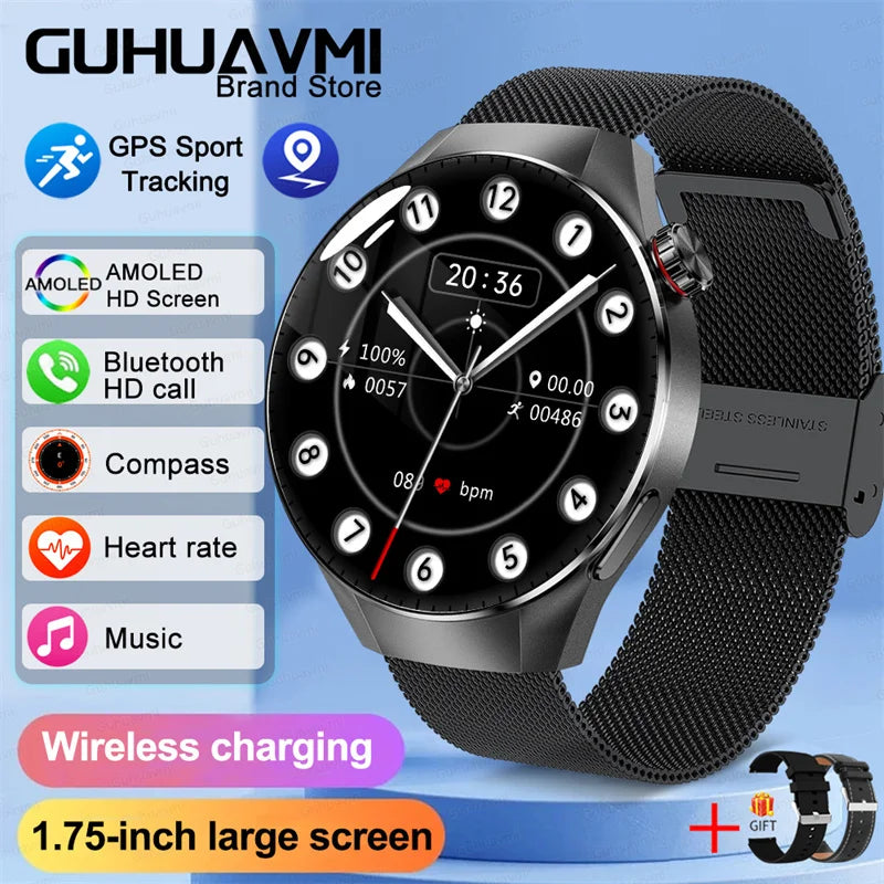 2025 True AMOLED Smart Watch Full Touch Screen 466*466 HD Health Tracker Voice Call Smartwatch For Men & Women - Compatible with Xiaomi & Huawei IOS