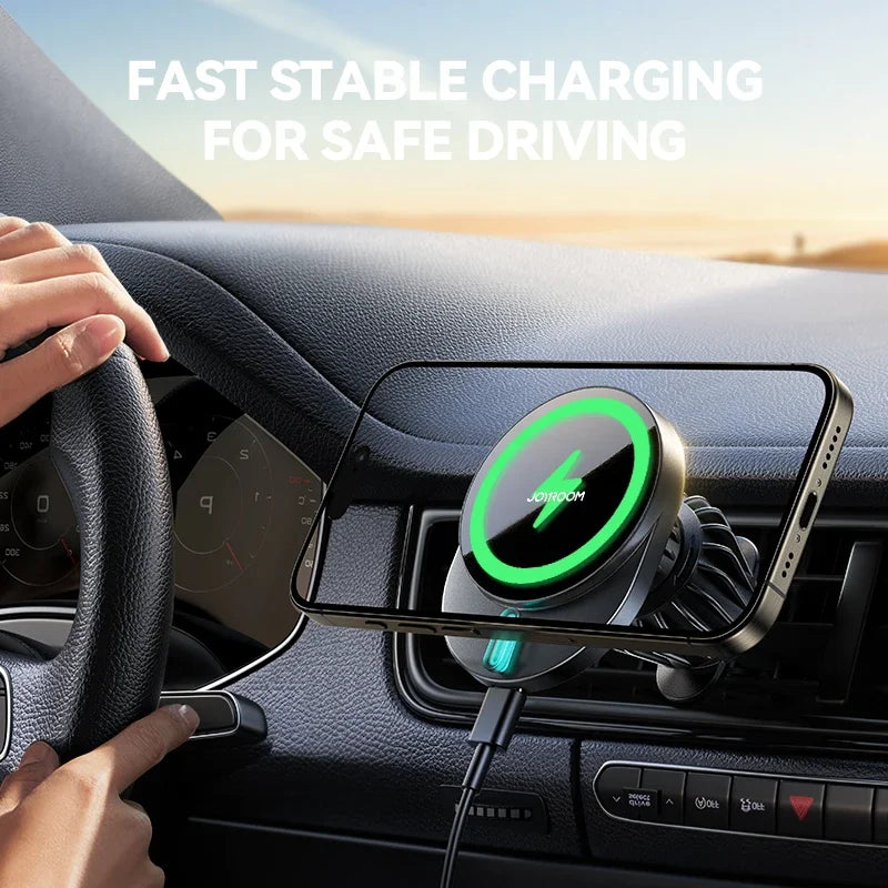 Joyroom Magnetic Wireless Car 15W Fast Charger Phone Holder for MagSafe and Case Car Mount for iPhone 16/15/14/13/12 Air Vent