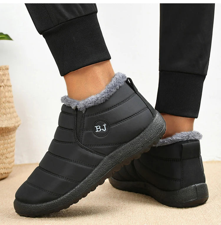 Unisex Snow Warm Boots  Slip-On Winter Shoes Fashion Shoes Waterproof Ankle Work Boots For Men & Women