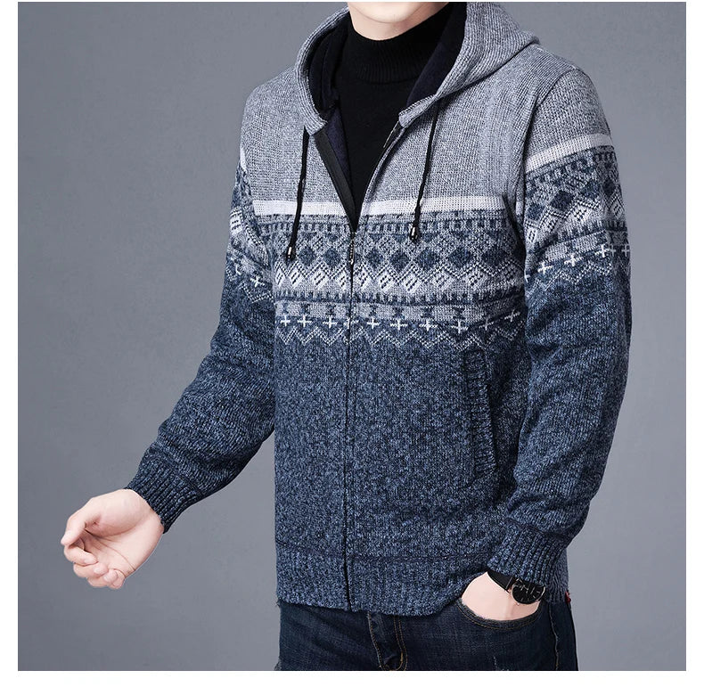 Men's High Quality Hooded Casual Cardigan, Patchwork Jacket, Male Outerwear, and Windbreaker Coats
