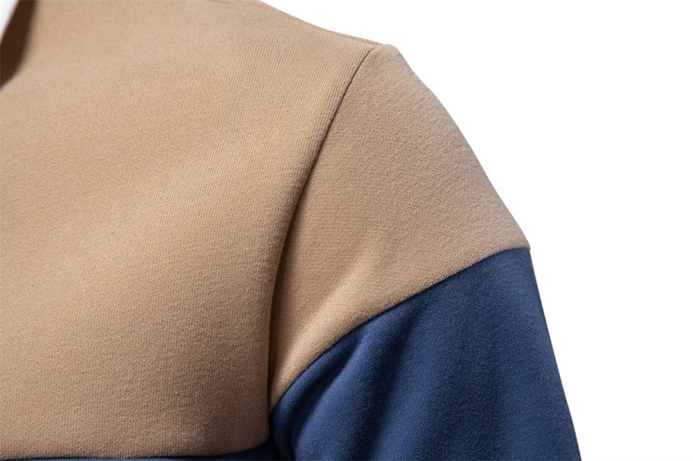 Men's Premium Design Sweatshirt Colour Block Hoodies Long Sleeve Business Casual Social Sweatshirt