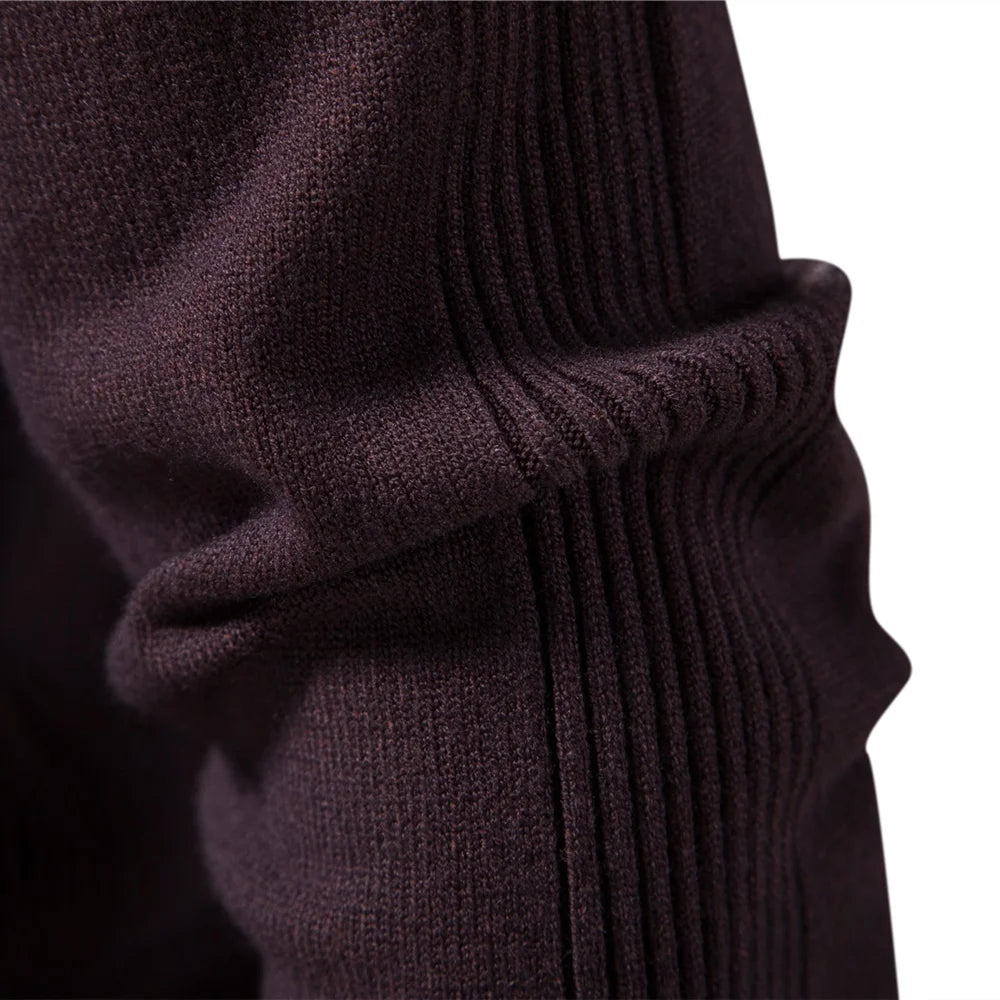 Winter Men's Turtleneck Sweater Casual Solid Colour Warm Pullover High Quality Slim Neck Long Sleeve Sweater For Men