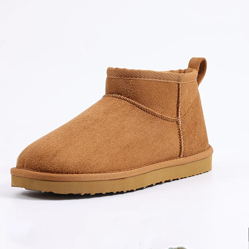 Women's Winter Snow Boots Classic Fur Plush Ankle Shoes Outdoor and indoor Use With Anti-Skid Warm Fuzzy Cotton Shoes