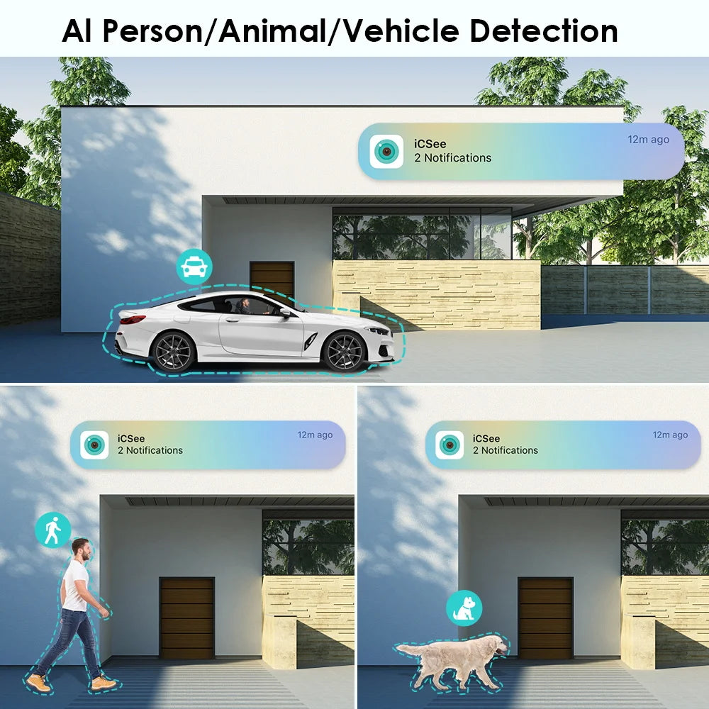 BESDER 8MP 4K Dual Lens Ultra wide angle 180° Wifi IP Camera Cecurity Protection Ai Human Detect Security Surveillance ICSEE APP