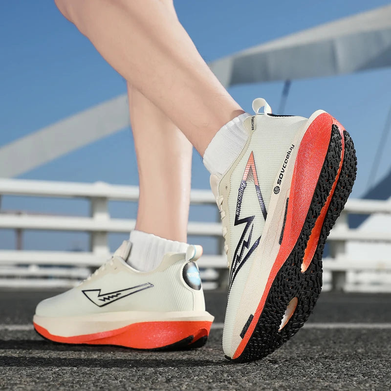 Carbon Plate Running Shoes – Lightweight Breathable Marathon Sneakers for Men & Women Non-Slip Athletic Sports Shoes