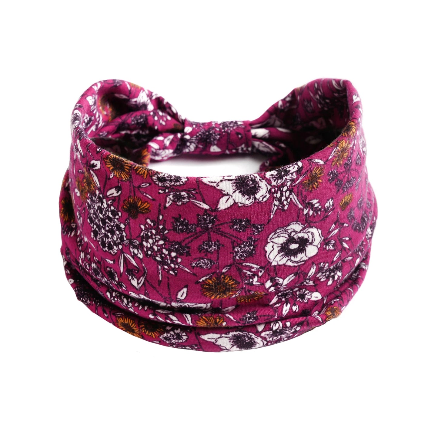 Bohol Headbands Women Wide Knotted Hairbands Elastic Turban Head Bands Non-Slip Floral Yoga Sports Sweatbands Workout Head Wraps