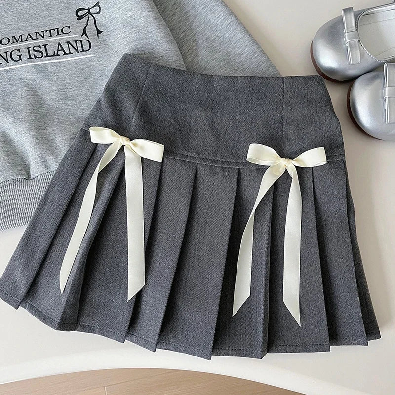Girls Casual Hoodies Suit Simple Letter Sweatshirt and Pleated Skirt 2PCS Children's Autumn Outfit 2-7Y Girls